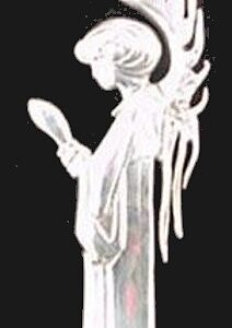 Beardsley Praying Angel Sterling Christmas Ornament #0576 by Hand and Hammer 1984