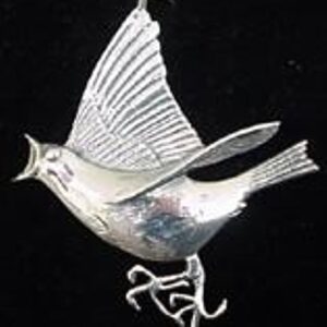 Bluebird Sterling Christmas Ornament 1985 by Hand and Hammer #0631