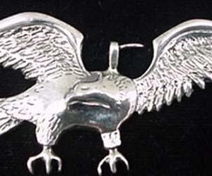 American Eagle Sterling Christmas Ornament 1985 by Hand Hammer 0652