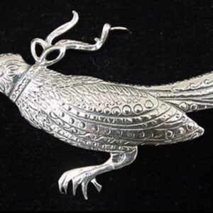 Nightingale Bird Sterling Christmas Ornament 1986 by Hand and Hammer #0716