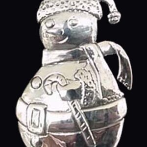 Snowman Sterling Christmas Ornament Pendant 1987 by Hand and Hammer #0753