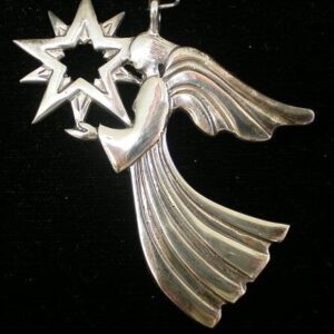 Art Deco Angel Sterling Ornament Christmas 1987 by Hand & Hammer #0765