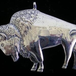 American Buffalo Bison Sterling Christmas Ornament 1987 by Hand and Hammer #0777