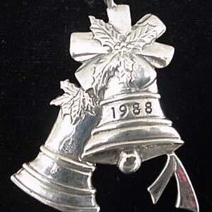 Silver Bells dated 1988 Hand Hammer #0792 Sterling Christmas Ornament