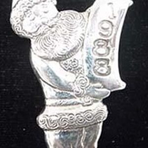 Santa Claus 1988 Sterling Silver Christmas Ornament by Hand Hammer #0814