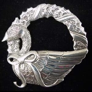 Mother Goose Wreath Sterling Christmas Ornament 1990 by Hand and Hammer #0868