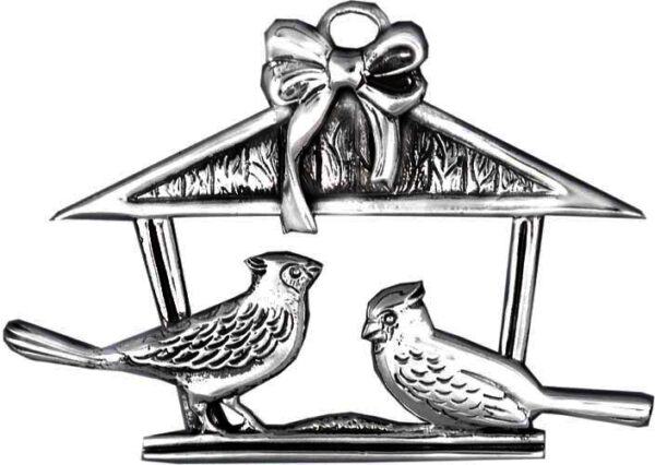 Bird Feeder Sterling Christmas Ornament 1990 by Hand & Hammer #0870
