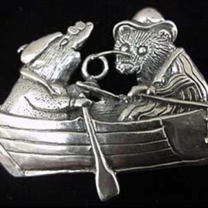 Mole and Rat Sterling Christmas Ornament 1990 by Hand and Hammer #0944