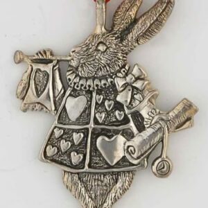 White Rabbit from Alice in Wonderland Sterling Silver Christmas Ornament