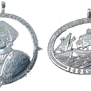 Christopher Columbus Sterling Silver Christmas Ornaments Set of 2