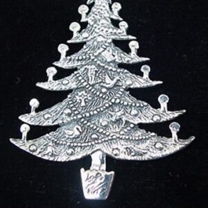 Fir Tree Sterling Silver Christmas Ornament 1991 by Hand and Hammer #1145