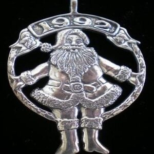 Santa Claus dated 1992 Sterling Christmas Ornament by Hand & Hammer #1149