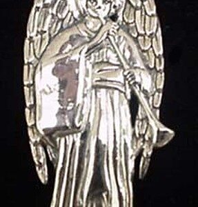 Renaissance Angel Sterling Christmas Ornament 1992 by Hand and Hammer #1213