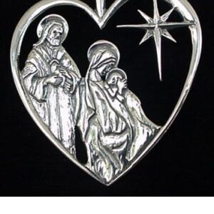 Heart of Christmas Holy Family Sterling Ornament 1992 by Hand and Hammer #1301