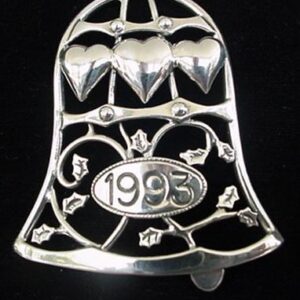 Silver Bells 1993 Sterling Silver Christmas Ornament Hand Hammer #1311