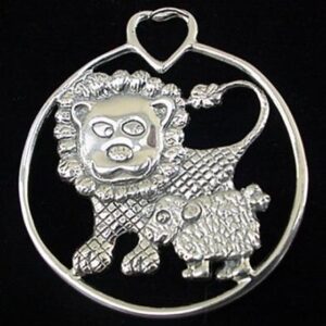Lion and Lamb Sterling Christmas Ornament 1993 by Hand & Hammer #1322