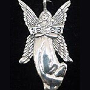 Hallelujah Angel dated 1993 Sterling Ornament by Hand & Hammer #1405