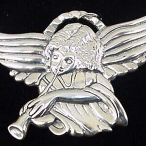 Trumpeting Angel Sterling Christmas Ornament 1994 Hand & Hammer #1481