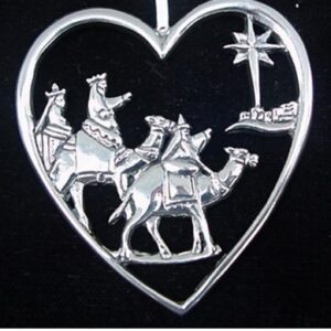 Heart of Christmas Wisemen Sterling Ornament 1994 by Hand and Hammer #1537