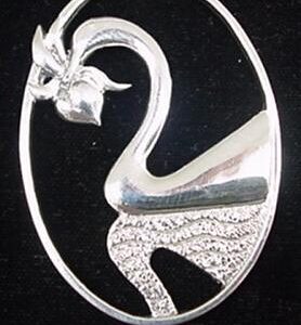 Peachtree Swan Sterling Christmas Ornament 1994 by Hand & Hammer #1612