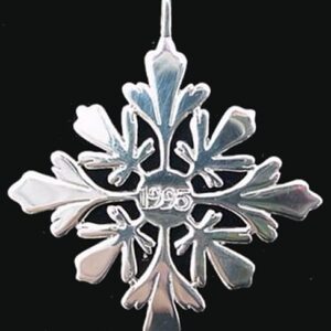 Snowflake dated 1995 Sterling Christmas Ornament by Hand & Hammer #1652
