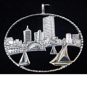 Boston Esplanade Sterling Christmas Ornament 1994 by Hand and Hammer #1667