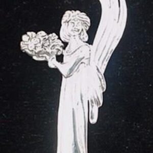 Angel with Flowers Sterling Christmas Ornament 1995 by Hand Hammer #1694