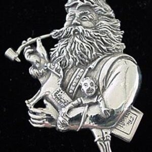 Thomas Nast Santa Sterling Christmas Ornament 1995 by Hand and Hammer #1700
