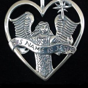 Heart of Christmas Angel Sterling Ornament 1996 by Hand and Hammer #1866