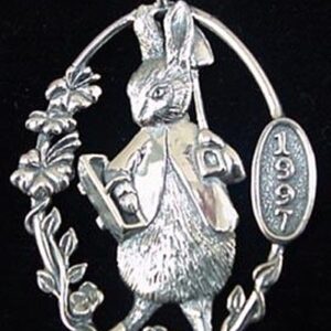 Peter Rabbit Beatrix Potter #1919 Sterling Christmas Ornament 1997