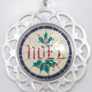 1983 Framed Noel Sterling Silver Christmas Ornament by Lunt