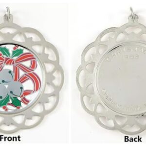 1988 Framed Jingle Bells Sterling Silver Christmas Ornament by Lunt