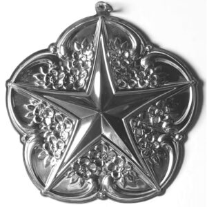 2002 Gorham Rose Tiara Star Sterling Silver Christmas Ornament 4th Edition
