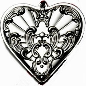 2011 Gorham Chantilly Heart Sterling Christmas Ornament 4th Edition