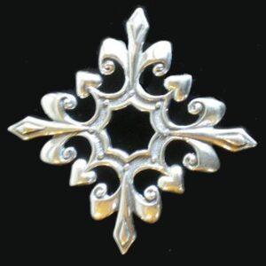 Fleur De Lis Star Sterling Christmas Ornament 1998 by Hand & Hammer #2050