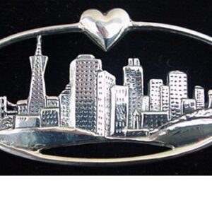 I Love San Francisco Skyline 1997 Sterling Christmas Ornament #2051