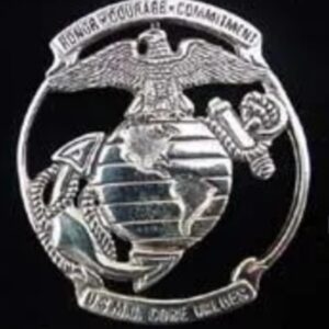 US Marine Corps Core Values Sterling Christmas Ornament 1998 by Hand and Hammer #2330