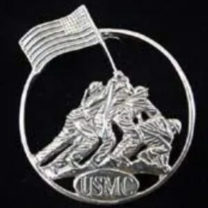 Iwo Jima Memorial Sterling Christmas Ornament 1998 by Hand and Hammer #2331