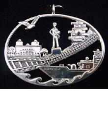Norfolk Virginia Sterling Christmas Ornament 1999 by Hand and Hammer #2472