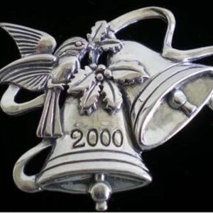 Silver Bells dated 2000 Sterling Silver Christmas Ornament by Hand and Hammer #2485