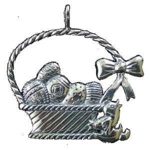April Easter Basket Sterling Ornament 2000 by Hand & Hammer #2538