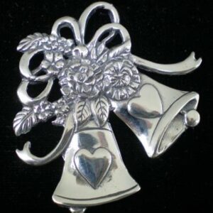 June Wedding Bells Sterling Christmas Ornament 2004 by Hand and Hammer #2540