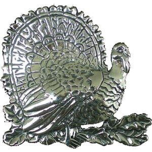 November Turkey Sterling Christmas Ornament by Hand and Hammer #2545