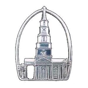 St Phillips Episcopal Church Sterling Ornament 2000 by Hand & Hammer #2637