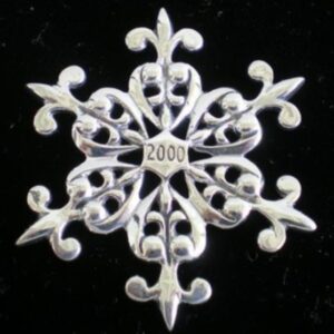 Snowflake Sterling Christmas Ornament 2000 by Hand & Hammer #2720