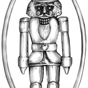 Nutcracker Sterling Silver Christmas Ornament 2001 by Hand and Hammer #2772