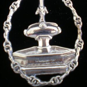 Shockoe Slip Fountain Sterling Christmas Ornament #3119 by Hand and Hammer 2002