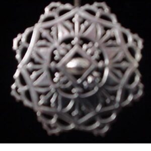Snowflake Sterling Christmas Ornament 2003 by Hand & Hammer #3287