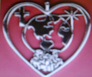 Heart of Christmas For God so Loved the World Sterling Silver Ornament 2003 by Hand and Hammer #3325