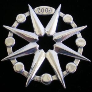 Silver Star Sterling Christmas Ornament Dated 2004 by Hand and Hammer #3342